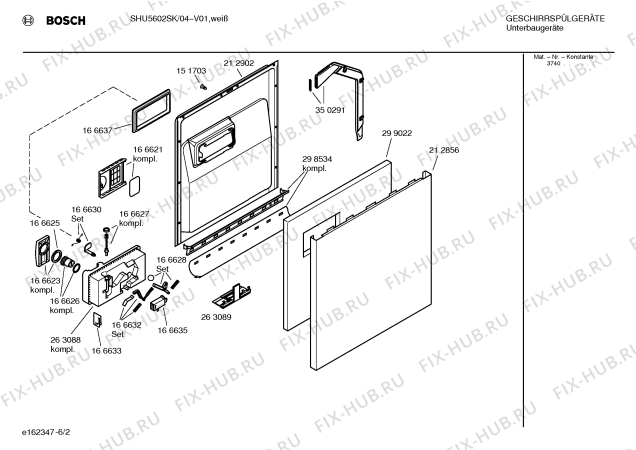 Взрыв-схема посудомоечной машины Bosch SHU5602SK Exklusiv - Схема узла 02