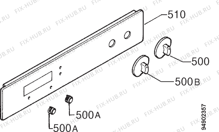 Взрыв-схема плиты (духовки) Zanussi BM315I - Схема узла Command panel 037