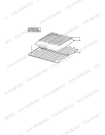 Взрыв-схема плиты (духовки) Electrolux EOS5330RX - Схема узла H10 Furniture