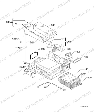 Взрыв-схема сушильной машины Aeg Electrolux T56830 - Схема узла Steam 270