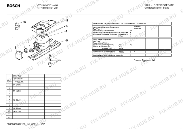 Взрыв-схема холодильника Bosch GTN34900 - Схема узла 02