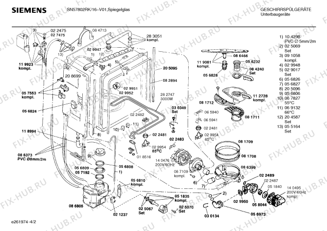 Схема №2 SN57802RK с изображением Передняя панель для посудомоечной машины Siemens 00288328