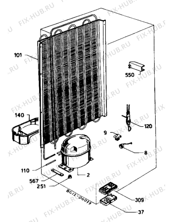 Взрыв-схема холодильника Zanussi ZPL6243 - Схема узла Cooling system 017