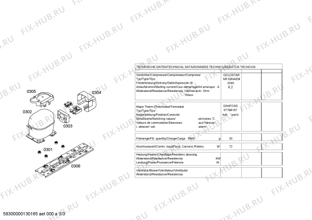 Взрыв-схема холодильника Bosch KTG14N11NE - Схема узла 03