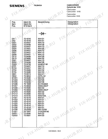Схема №7 FA264G4 с изображением Инструкция по эксплуатации для видеотехники Siemens 00530842