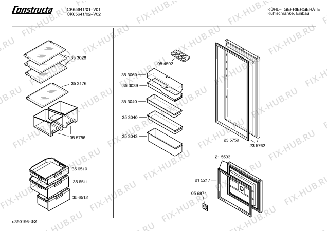 Взрыв-схема холодильника Constructa CK65641 - Схема узла 02