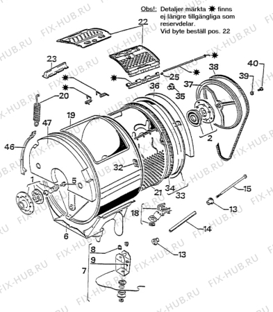 Взрыв-схема стиральной машины Electrolux WH215 - Схема узла W30 Drum C