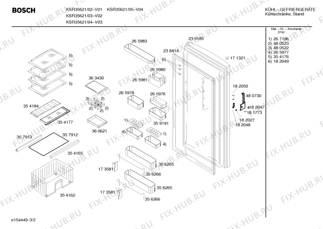 Взрыв-схема холодильника Bosch KSR35621 - Схема узла 02