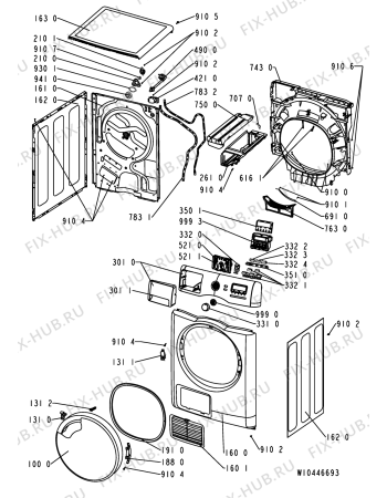 Схема №2 AZA-HP 7771 с изображением Обшивка для стиралки Whirlpool 481010438156