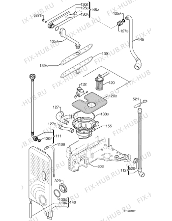 Взрыв-схема посудомоечной машины Privileg 189744_10714 - Схема узла Hydraulic System 272