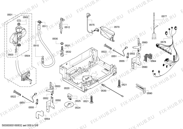 Схема №5 SMI69T55EU с изображением Передняя панель для посудомоечной машины Bosch 00706003