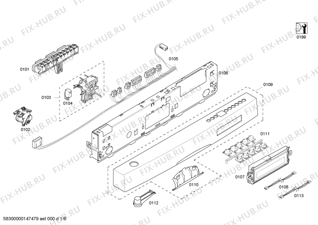 Схема №2 SHE68P05UC с изображением Панель управления для посудомойки Bosch 00683965