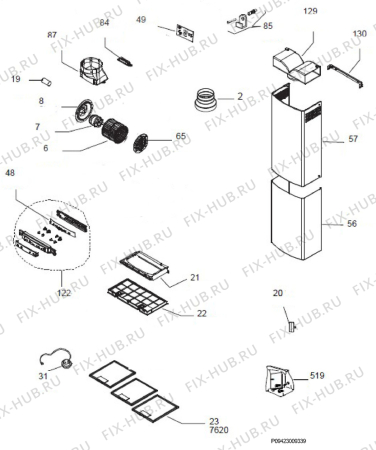 Схема №1 DK9660-M с изображением Наставление для электровытяжки Aeg 4055178927