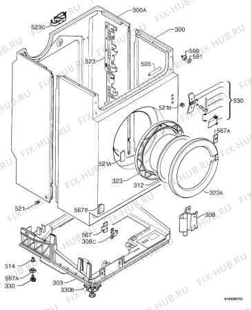 Взрыв-схема стиральной машины Aeg L12500VI - Схема узла Housing 001