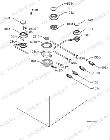 Взрыв-схема плиты (духовки) Zanussi ZCM631X - Схема узла Functional parts 267