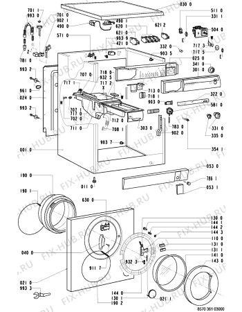 Схема №1 AWM 361 с изображением Обшивка для стиралки Whirlpool 481945919555