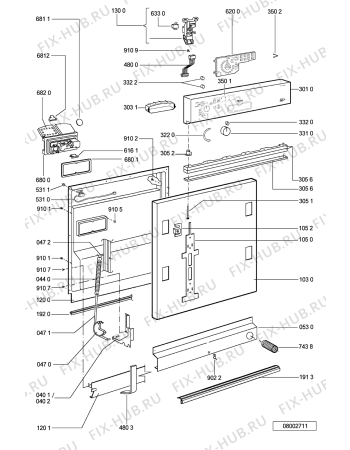 Схема №1 ADG 6967 ALU с изображением Обшивка для посудомойки Whirlpool 481245371549