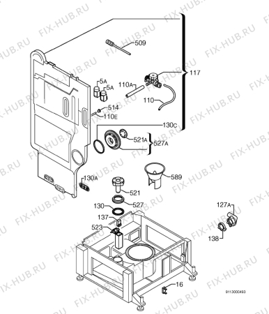 Взрыв-схема посудомоечной машины Zanussi DWS696 - Схема узла Water softener 066