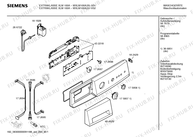Схема №2 WXLM100A EXTRAKLASSE XLM 100 A с изображением Ручка для стиральной машины Siemens 00484029