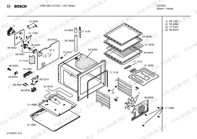 Взрыв-схема плиты (духовки) Bosch HSN282LEU - Схема узла 03