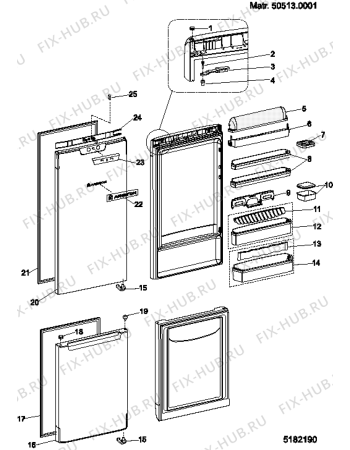 Взрыв-схема холодильника Hotpoint-Ariston MBL1822CHA (F059769) - Схема узла
