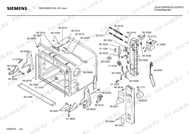 Схема №2 SK55500EU с изображением Инструкция по эксплуатации для посудомоечной машины Siemens 00524148