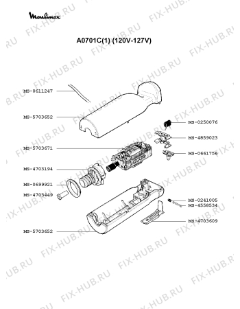 Взрыв-схема блендера (миксера) Moulinex A0701C(1) - Схема узла AP000803.8P2