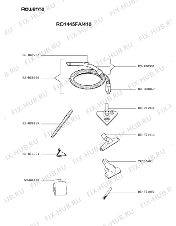 Взрыв-схема пылесоса Rowenta RO1445FA/410 - Схема узла YP003067.0P2
