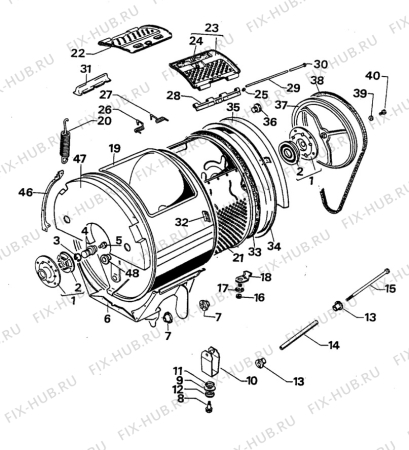 Взрыв-схема стиральной машины Electrolux WH219 - Схема узла W30 Drum C