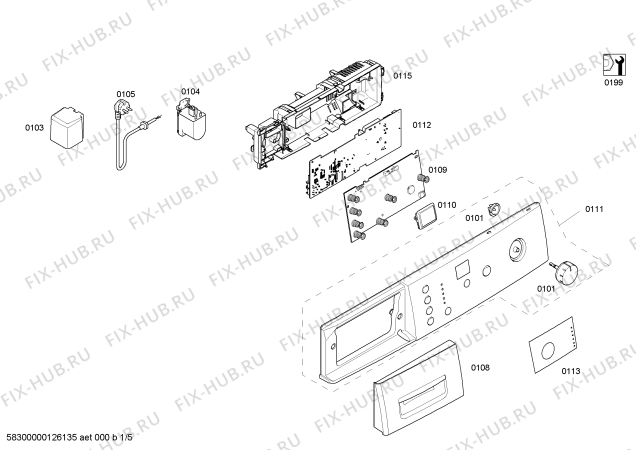 Схема №1 WLX20162OE Maxx 5 с изображением Ручка для стиралки Bosch 00649443