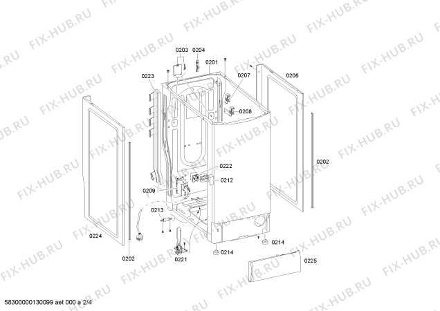 Схема №2 WOPI603E с изображением Модуль управления для стиралки Bosch 00677856