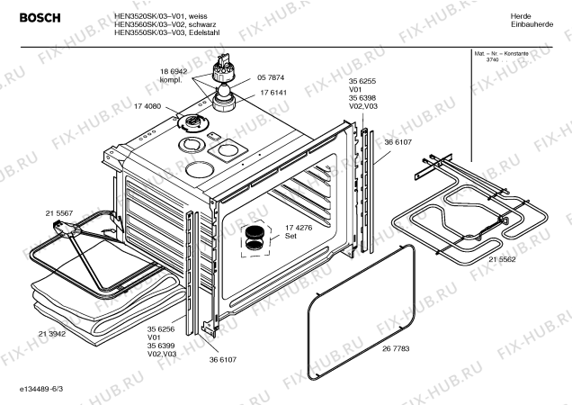Схема №2 HEN3520SK с изображением Инструкция по эксплуатации для плиты (духовки) Bosch 00582524