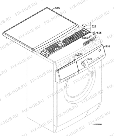 Взрыв-схема стиральной машины Aeg Electrolux LS72840 - Схема узла Command panel 037