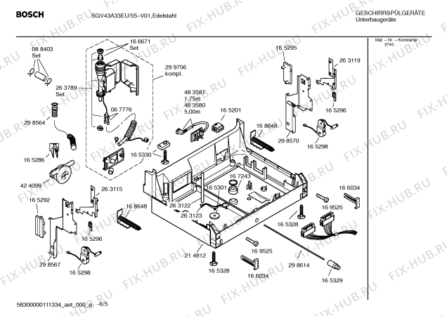 Схема №4 SGV43A33EU с изображением Инструкция по эксплуатации для посудомоечной машины Bosch 00691757