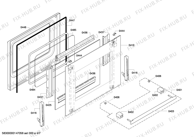 Схема №2 HC854240U с изображением Фронтальное стекло для электропечи Siemens 00685090