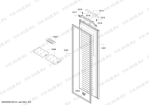 Взрыв-схема холодильника Bosch GIN81AE20R - Схема узла 03