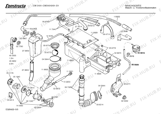 Взрыв-схема стиральной машины Constructa CW31010 CW3101 - Схема узла 05