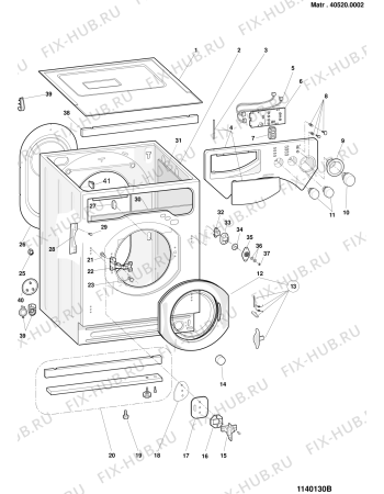 Схема №1 LBE88ALL (F032307) с изображением Обшивка для стиралки Indesit C00109849