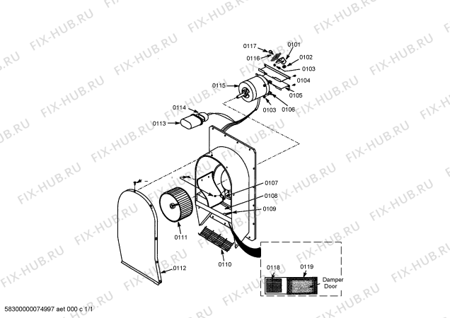 Схема №1 DHG6003UC с изображением Амортизатор для духового шкафа Bosch 00493196