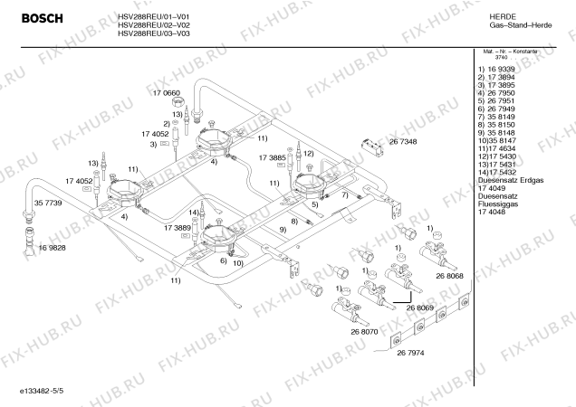 Схема №1 HSV242REU с изображением Инструкция по эксплуатации для духового шкафа Bosch 00525364