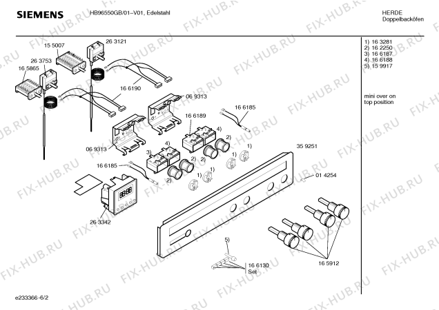 Взрыв-схема плиты (духовки) Siemens HB96550GB - Схема узла 02