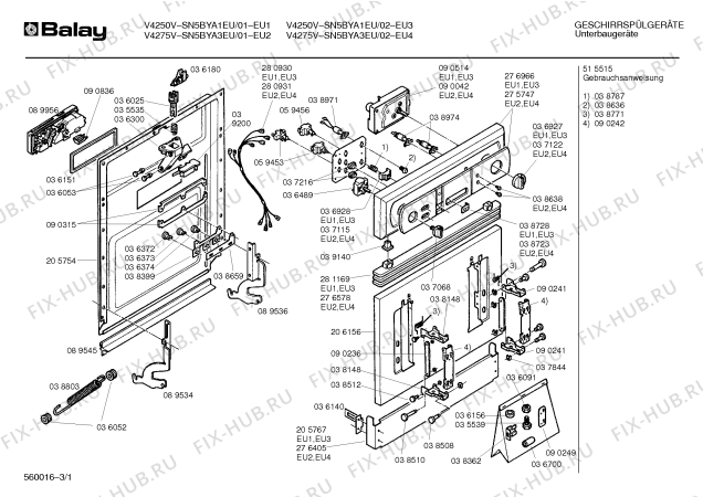 Схема №2 SN2BYA3EU с изображением Кабель для моечной машины Bosch 00280931