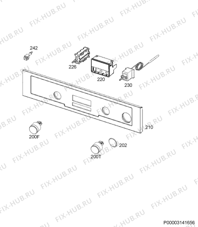 Взрыв-схема плиты (духовки) Electrolux EOB6410TAX - Схема узла Command panel 037