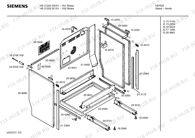 Взрыв-схема плиты (духовки) Siemens HS27222SS - Схема узла 02