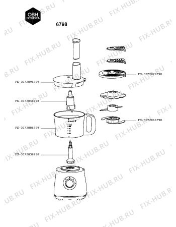 Схема №1 6798 с изображением Холдер для кухонного комбайна Seb FS-3072076798