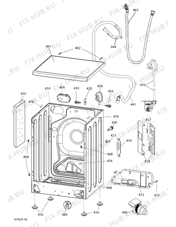 Взрыв-схема стиральной машины Hotpoint WMD960GUK (F054720) - Схема узла