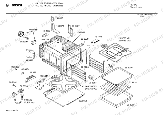 Схема №2 HSL102GSC с изображением Панель управления для духового шкафа Bosch 00233173