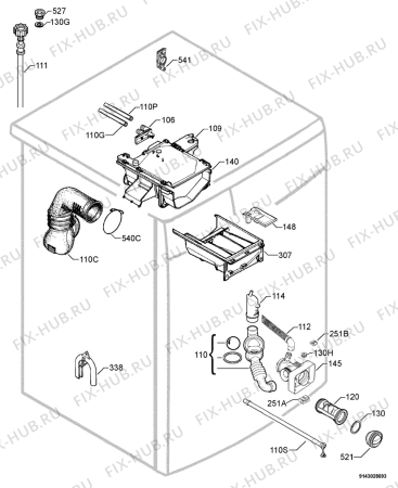 Взрыв-схема стиральной машины Zanussi F1246 - Схема узла Hydraulic System 272