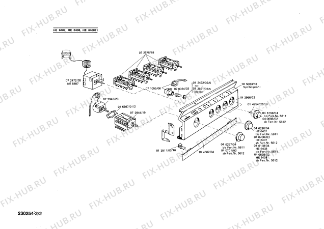 Взрыв-схема плиты (духовки) Siemens HE640811 - Схема узла 02