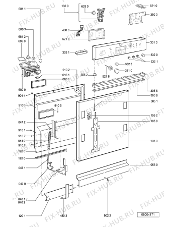 Схема №1 ADG 8732 IX с изображением Панель для посудомоечной машины Whirlpool 481245372905